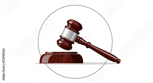 Legal gavel auction hammer symbol of justice and law for court decisions and judicial proceedings illustration