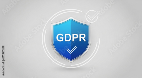 Gdpr compliance data protection and privacy regulations shield icon for general data protection regulation