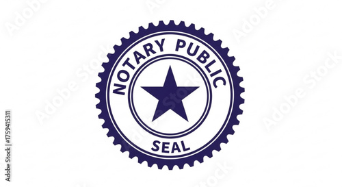 Notary public seal vector graphic template for official document certification and legal verification use