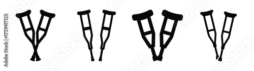 Pairofcrutchessymbolmedicalaidmobilityassistanceinjurysupportrehabilitationaidaccessory