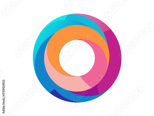 Abstract circular design with vibrant colors creating a modern and dynamic feel