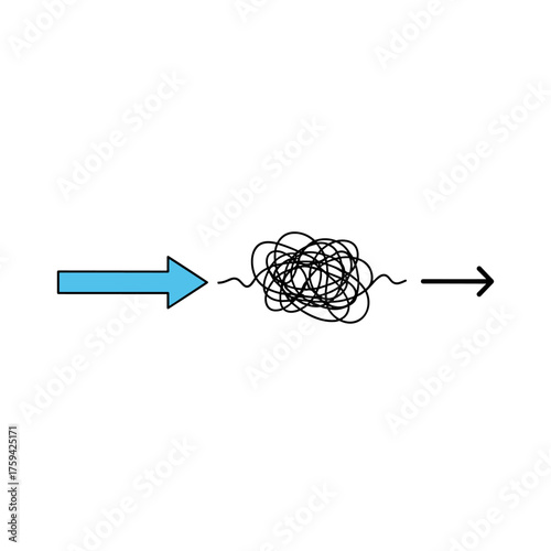Visualizing the complex journey from a clear starting point to an uncertain yet resolved conclusion.
