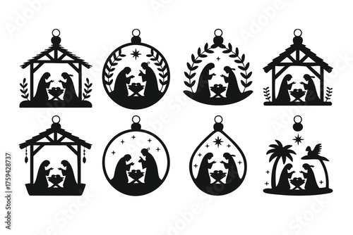 Laser Cut Nativity SVG Bundle for Ornaments
