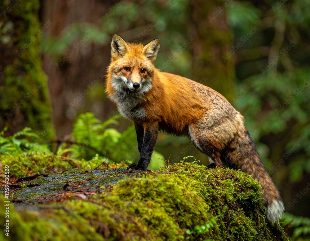 Obraz premium red fox in the woods