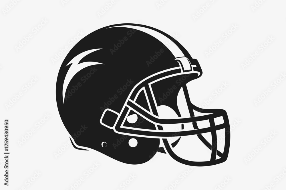Fototapeta premium American football helmet vector illustration for sports protection and safety equipment