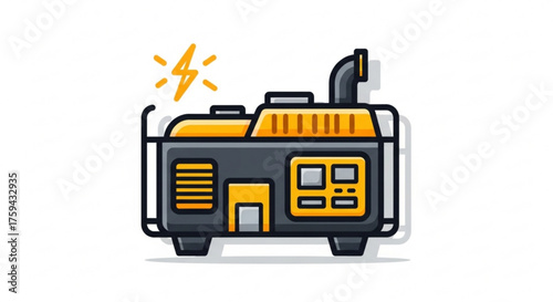 Portable electric generator, providing backup power during outages and emergencies with a lightning bolt icon