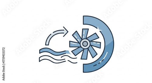 Illustration of an air conditioner, a system that cools and dehumidifies air in a room or building