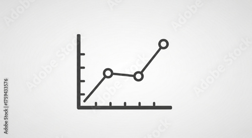 A simple line graph showing an upward trend, perfect for illustrating growth and progress in business reports