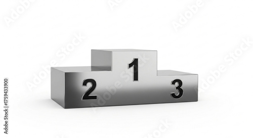 Silver winners podium with numbers 1, 2, and 3 a symbol of success, achievement, and competition