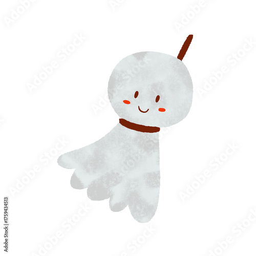 水彩風　てるてる坊主のイラスト