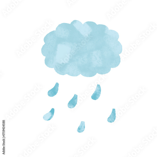 水彩風　雨雲のイラスト