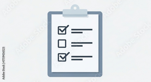 Illustration of a clipboard with check marks for task management and todo list concepts and presentations