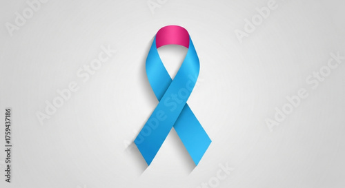 Teal and pink ribbon awareness symbol for congenital diaphragmatic hernia, and pregnancy loss awareness