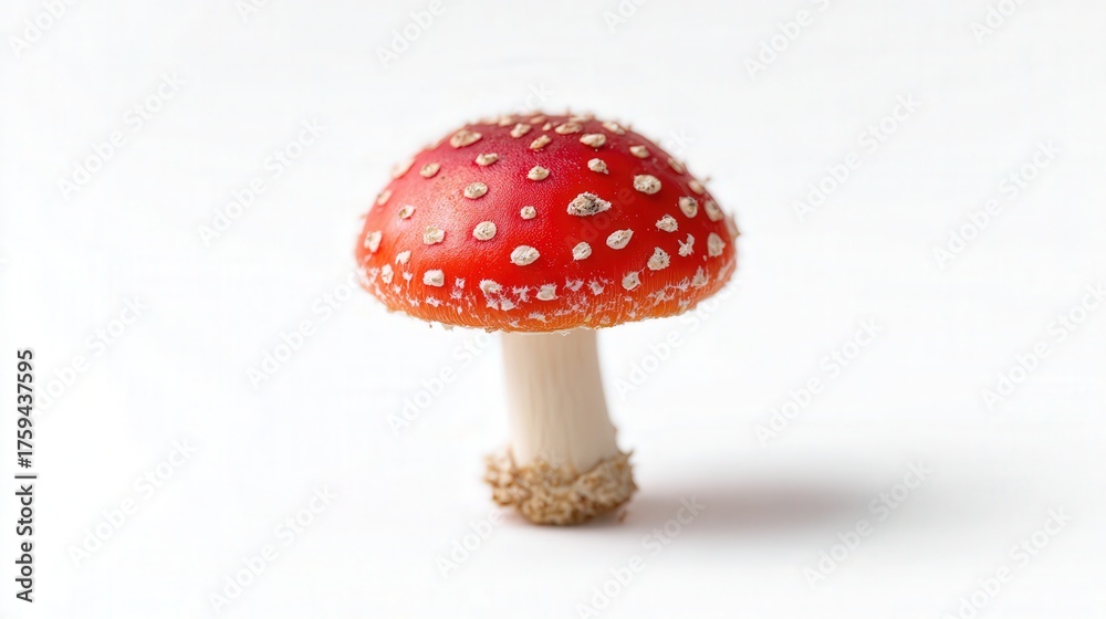Obraz premium Tiny toadstool isolated on white background