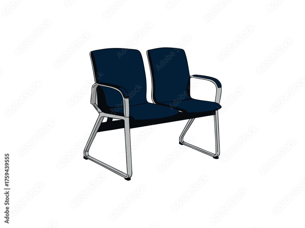 Fototapeta premium vector waiting chair for two people 