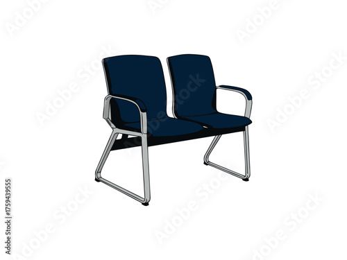 vector waiting chair for two people
