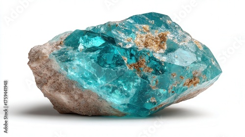 Zircon mineral piece isolated on white background