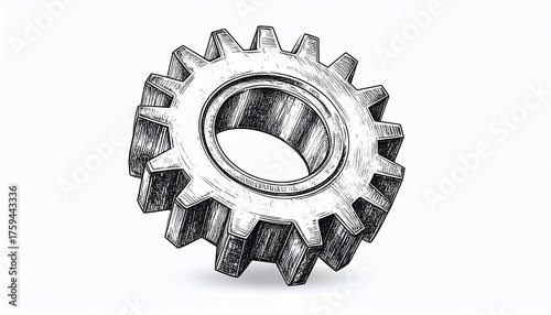 Gear Wheel Sketch Illustration