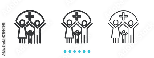 Health insurance icon. Thin line icon vector