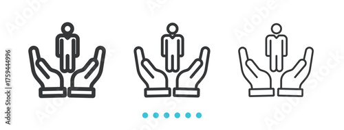 Self-insurance icon. Thin line icon vector