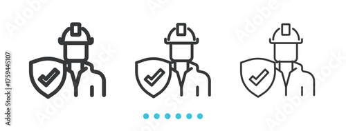 Work insurance icon. Thin line icon vector