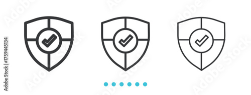 Legal insurance icon. Thin line icon vector
