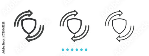 Renewal insurance icon. Thin line icon vector