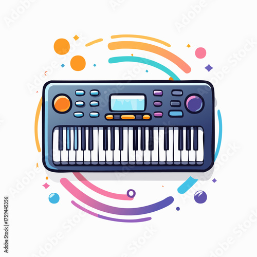 Electronic Keyboard Instrument with Buttons and Keys for Music Creation.
