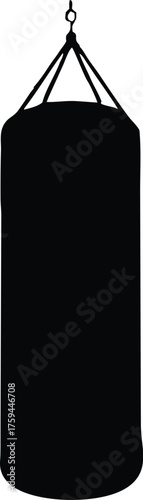 Isolated punching bag icon. Martial arts training silhouette vector