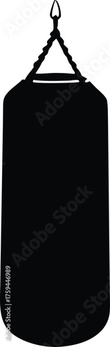Heavy bag silhouette symbol. Fitness and gym equipment vector