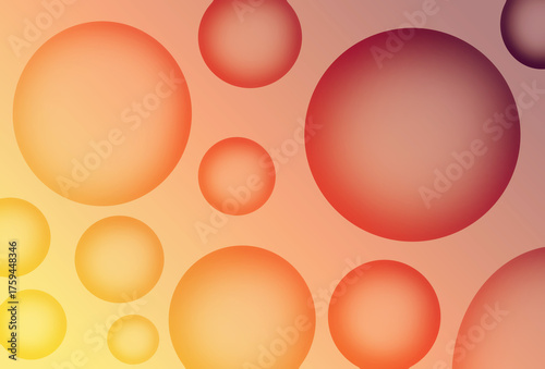 Illustration of Gradient Orange 3D Various Sized Spheres for Abstract Background