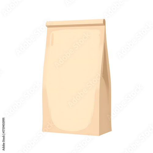 Flat vector stand up pouch design on transparent background, minimalist packaging