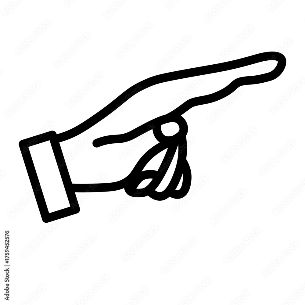 Obraz premium Pointing Finger Vector Line Icon Design