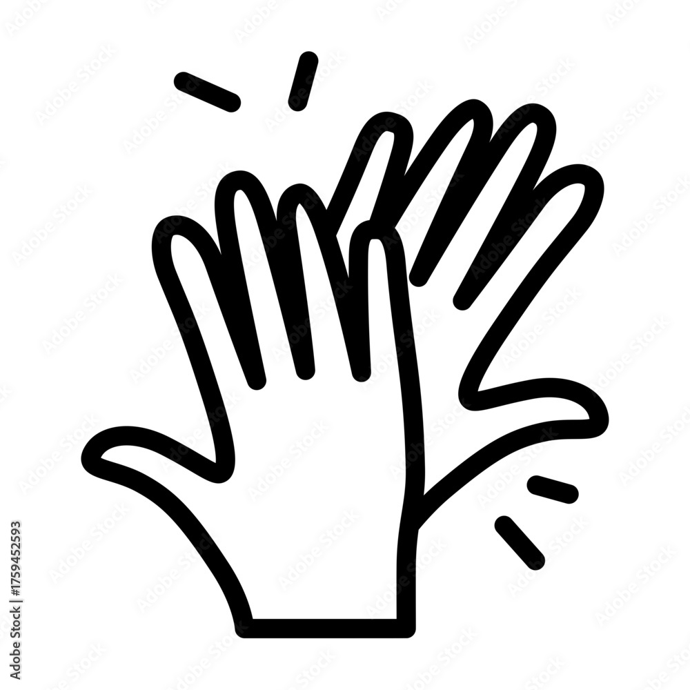 Obraz premium High Five Vector Line Icon Design