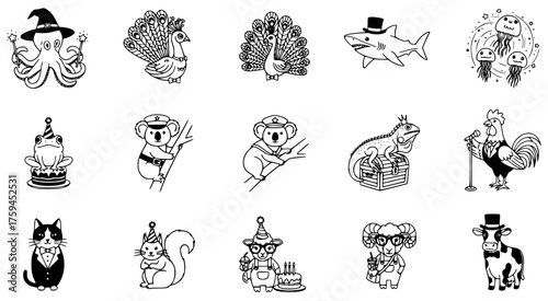 Cute animals wear festive outfits