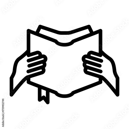 Book With Hands Vector Line Icon Design