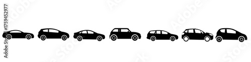 Car vector icon set. Automobile illustration sign collection. auto symbol. vehicle logo.