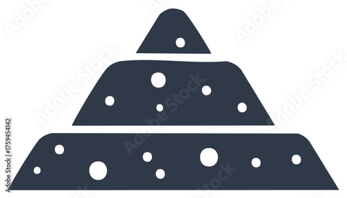 Abstract two tier dessert with circles, tasty snack food, geometric shapes and yummy