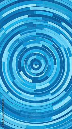 Abstract Blue Concentric Circles Pattern
