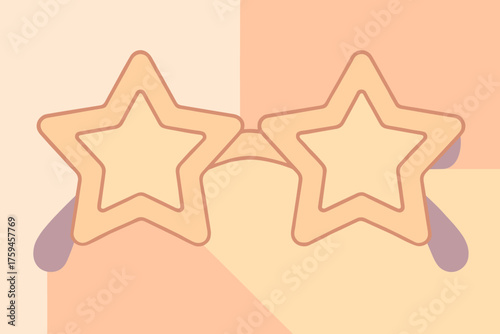 Style glasses into illustration oversized frames novelty vector shaped pastel star simplified