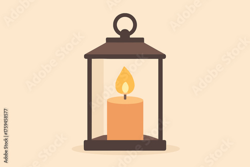 Warmly clean soft inside flat candle illustration glass flame warm vector glow