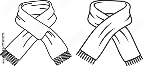 Two scarves tied in a knot silhouette