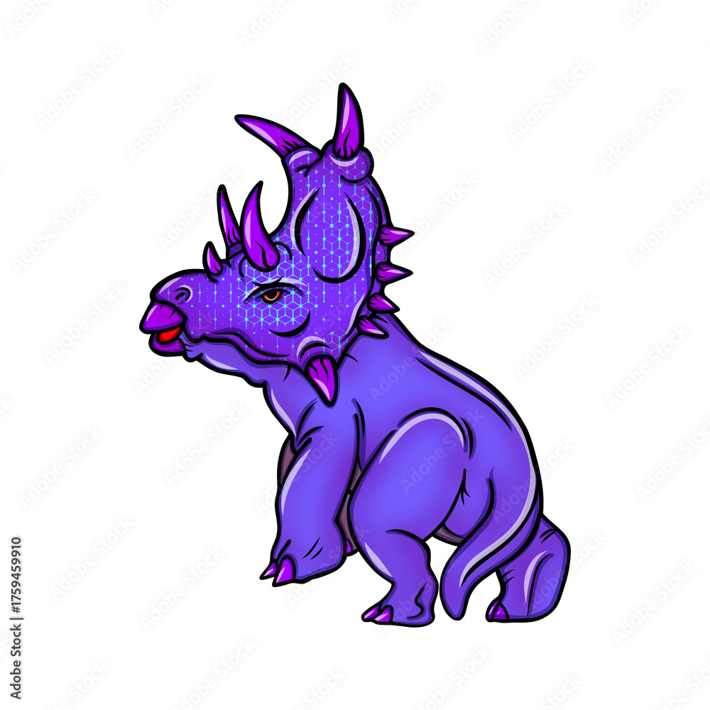 Fototapeta premium Cute Monster Rhino Cartoon Art