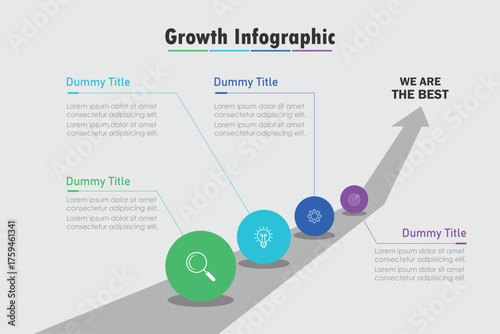 Business timeline workflow infographics. Corporate milestones graphic elements. Company presentation slide template with year periods. Modern vector history time line design.