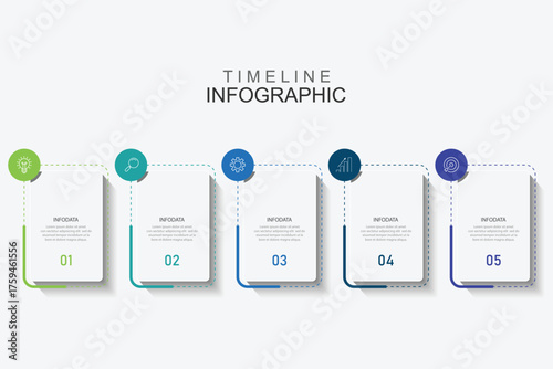 Business processes. Timeline infographic with 3 steps, options. Vector graphics.
