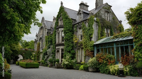 Wallpaper Mural Butler House in Kilkenny, Ireland: Architectural Elegance Surrounded by Lush Garden and Ivy on a Sunny Day Torontodigital.ca