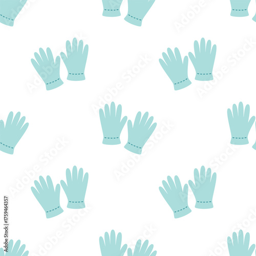 rubber gloves seamless pattern