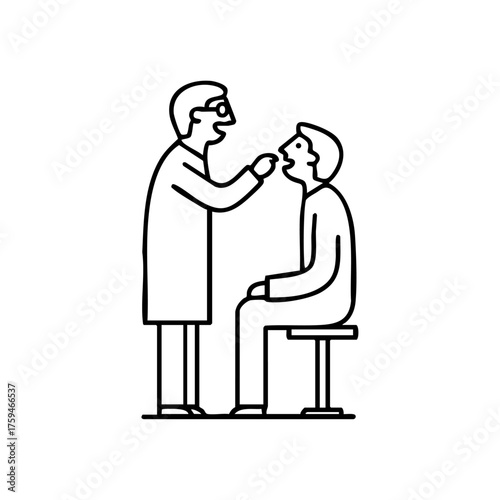 Dentist examining a patient’s teeth in clinic, representing dental care, oral hygiene, and professional medical checkup.