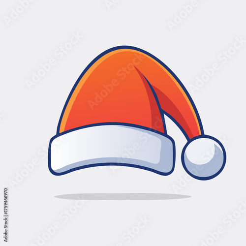 Festive Santa Hat Illustration - A Cheerful Christmas Symbol.