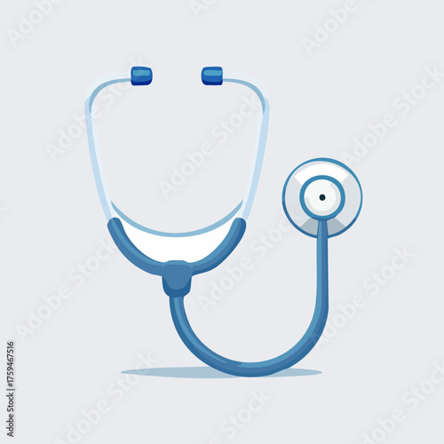 Stethoscope Illustration for Medical Examination and Healthcare.